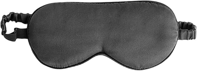 100% Mulberry Silk Sleep Mask for Women/Men Airplane Travel, Pure 22 Momme Silk Eye Mask Blackout for Sleeping, Ajustable, Luxury, Anti Wrinkle, Anti Aging Silk Blindfold, Made in USA (Slate Gray)