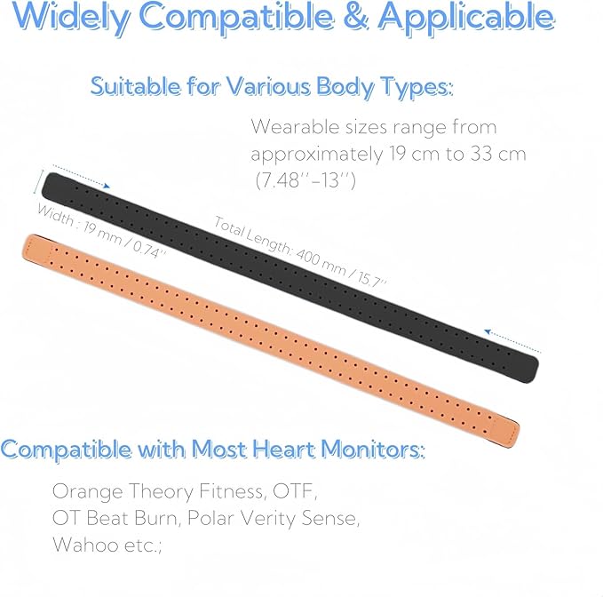 2 Pack Heart Rate Monitor Armbands, Elastic Straps Compatible with Orange Theory Fitness, OTF, OT Beat Burn, Polar Verity Sense, Wahoo, Comfortable & Secure Fit for Workouts