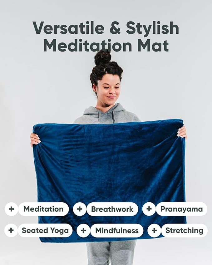 Mindful & Modern Zabuton Meditation Mat - Cotton Filled Yoga and Meditation Pad - Zabuton Meditation Cushion for Kneeling and Sitting Support - Large Rectangular Sitting Floor Pillow for Bench or Zafu