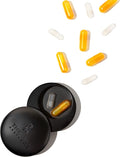 Travel Pill Case Private Pill Box The Pill Aesthetic Daily Metal Pill Organizer - for Fish Oil, Calcium Tablets, Supplements,Vitamins, Medications, Prescriptions, Bloat Pills, Probiotic, Unisex Case