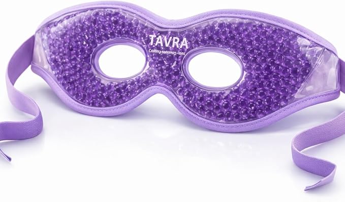 Gel Eye Mask – Hot & Cold Therapy Reusable Cooling Pad for Puffy Eyes, Migraines, Sinus Pressure & Dark Circles – Soothing Gel Bead Cold Pack (Purple)