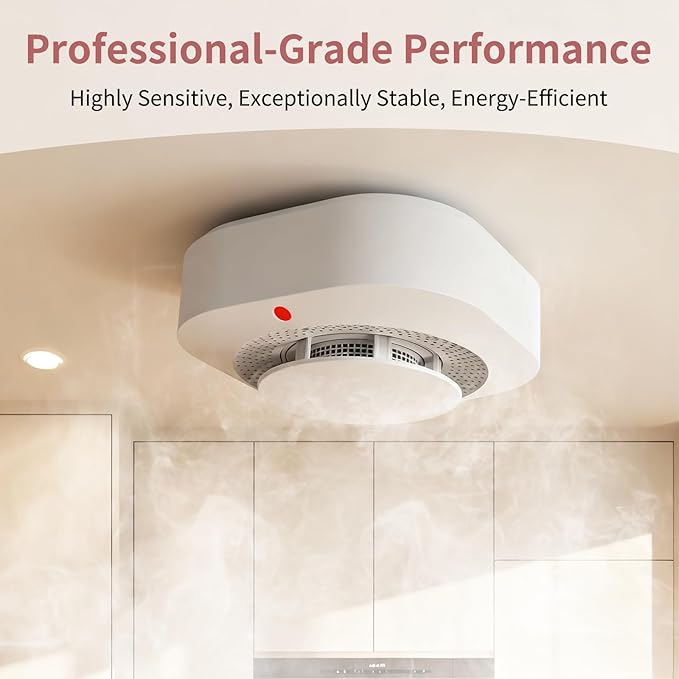 Smoke Detectors for Home,Photoelectric Wireless Fire Alarms Replaceable Battery Powered,Portable Smoke Alarm with Test/Mute Button,Attic Smoke Detector,12 Pcs