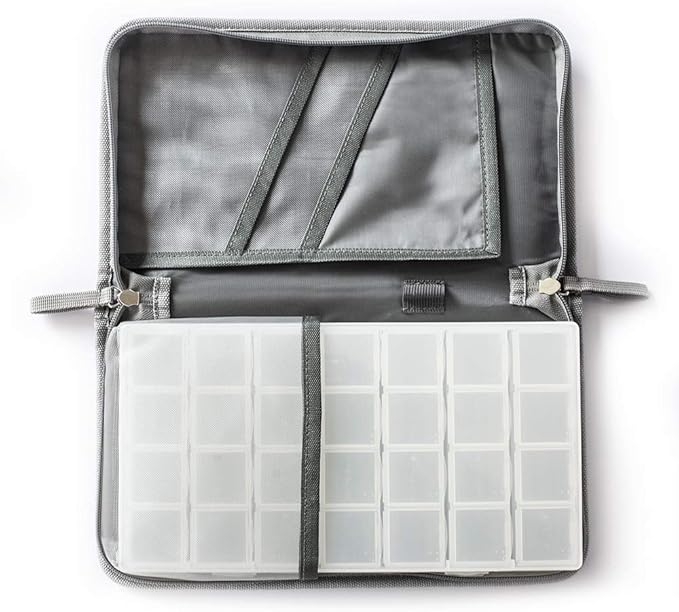 LeanTravel Pill Case Organizer for Travel with Passport Wallet, Color Grey, Size Extra Large for 7 to 28 Day Travel