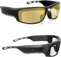 Tinted Safety Glasses for Men and Women with Rechargeable LED Lights-High Lumens 13 Hours Runtime ANSI Z87.1 TR90 Frame Strap＆2 Lens Included