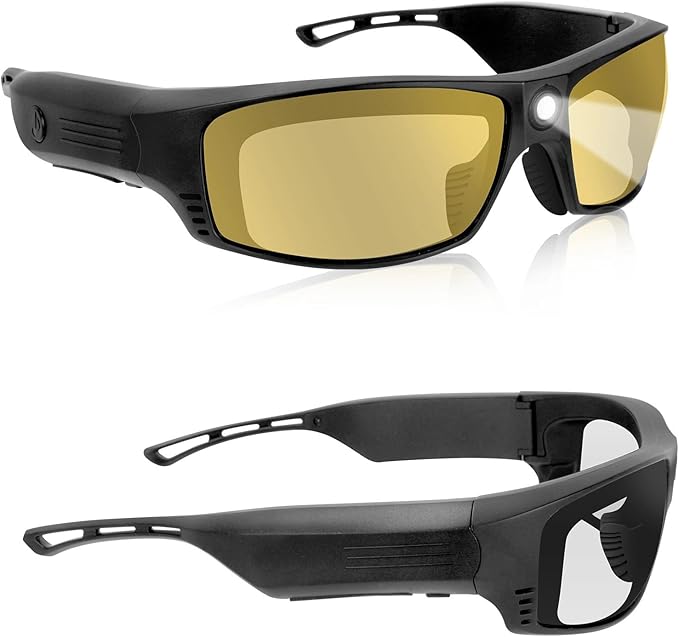 Tinted Safety Glasses for Men and Women with Rechargeable LED Lights-High Lumens 13 Hours Runtime ANSI Z87.1 TR90 Frame Strap＆2 Lens Included