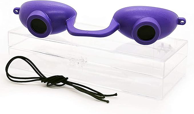 Super Sunnies EVO Flex UV Eye Protection, FDA Compliant, Tanning Bed Goggles, Red Light Theraphy Eyeshields with Case