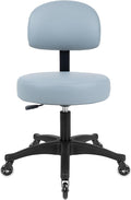 TAKE UR SEAT® Economical Multi-Purpose Medical Spa Chair Stool with Adjustable seat and Back Height. Advanced Fabric seat Cover is Easy to Clean. Blade Wheels (Table Height Grey)