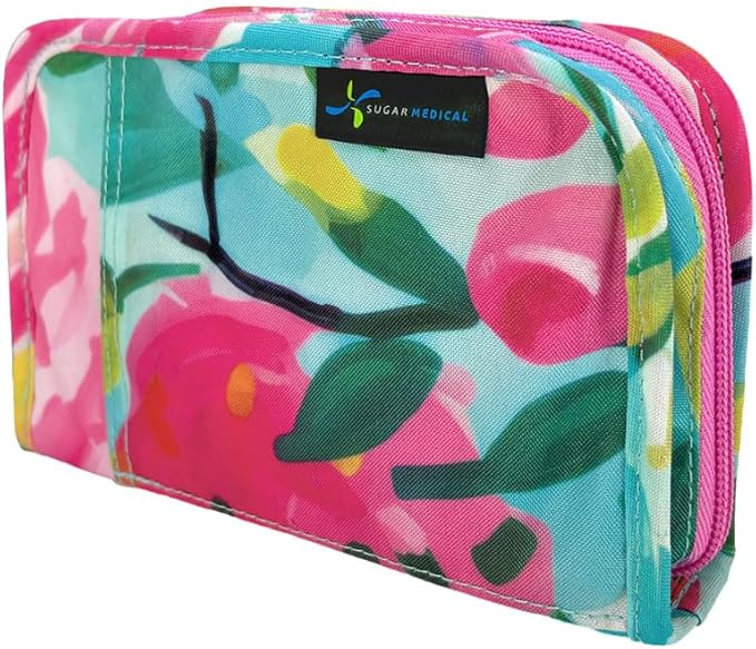 Sugar Medical Diabetes Supply Case |Diabetic Care Products | Diabetic Supplies Travel Organizer | Diabetic Supply Bag | Glucose Meter Kit | Diabetic Bags for Supplies | Glucometer Case (Zara Floral)