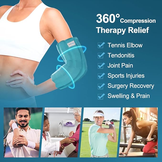 Comfpack Elbow Ice Pack Wrap Sleeve Pain Relief for Arthritis, Wrist Ice Pack Wrap for Carpal Tunnel, Tenosynovitis, Swelling, Surgery, Injuries, Swelling, Golfers Arm