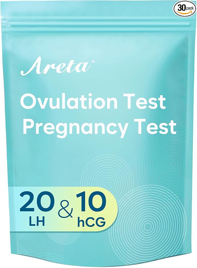 Areta Ovulation & Pregnancy Test Strips: 20 Ovulation Strips & 10 Pregnancy Tests Combo Kit | Accurate at-Home Fertility Tracker | Exd 07/11/2026