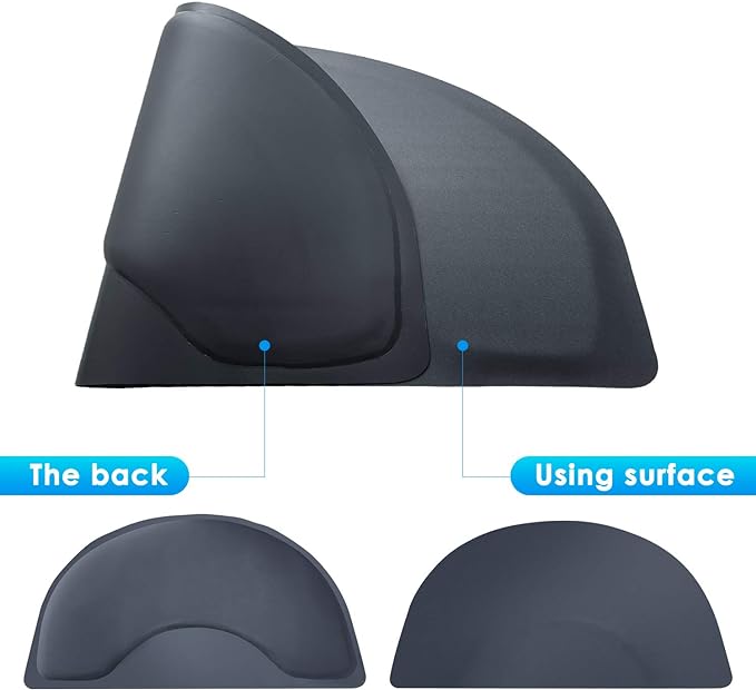 Salon Mat for for Hairstylist 3'x5' Barber Shop Anti-Fatigue Salon Standing Chair Mat - Black Semi Circle 1/2" Thick Comfort Salon Mat, Hair Cutting Hairdressing Equipment