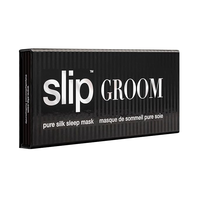 slip Sleep Mask - 100% Pure 22 Momme Mulberry Silk Eye Mask - Comfortable Sleeping Mask with Elastic Band + Pure Silk Filler and Internal Liner, Bridal Collection: Groom