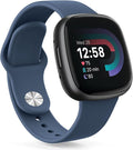 AK Silicone Bands Compatible with Fitbit Versa 4 & Sense 2 Bands for Women & Men, Soft Straps Replacement Wristbands for Fitbit Versa 3 & 4 / Sense & 2 Smart Watch (Navy Blue)