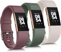 3 Pack Sport Bands Compatible with Fitbit Charge 2 Bands Women Men, Adjustable Replacement Straps Wristbands for Fitbit Charge 2 HR Small Large