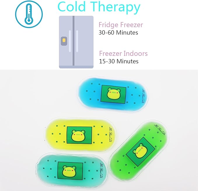 Small Ice Packs, Gel Ice Packs for Injuries Hot & Cold Ice Packs Bulk Reusable Flexible Mini Ice Pack Cold Compress for Pain Relief (4pcs (Frog))