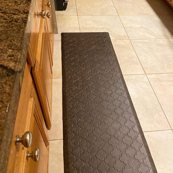 HEBE Kitchen Mat Cushioned Anti Fatigue Comfort Floor Mat Oversized 20"x60" Waterproof Non Slip Kitchen Rug Runner Laundry Room Rug Floor Carpet Heavy Duty Comfort Standing Mat Pads, Brown