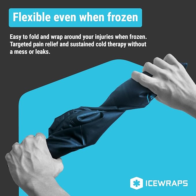 ICEWRAPS Reusable Ice Pack with Soft Fabric Cover and Ice Pack Cover for 10"x14" - Clay Ice Pack for Injuries - Reusable - Cold Pack Sleeve Keeps Pack Clean and Skin Protected, Reusable, Washable
