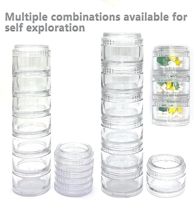 HaiSea Weekly Travel Pill Planner-Monthly Pill Organizer, Daily Month Pill Box-Separate AM/PM Compartments Colors Vary