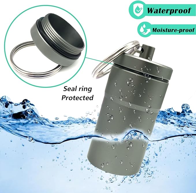 2 Packs 100 Tablets Nitro Bottle Holder, EFFIET Waterproof Metal Pill Bottle Container Capsule Match Container for Geocaching Quarters Cash Hider Storage Tubes/Fishing/Garden/Yard Hiding