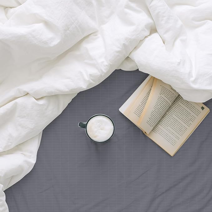 Grounding Sheets Twin XL for Better Sleep - Premium Cotton + Silver Fiber Earth Connect Grounding Flat Sheet for Bed, Stress Relief (Gray,Twin XL, 39x80in)
