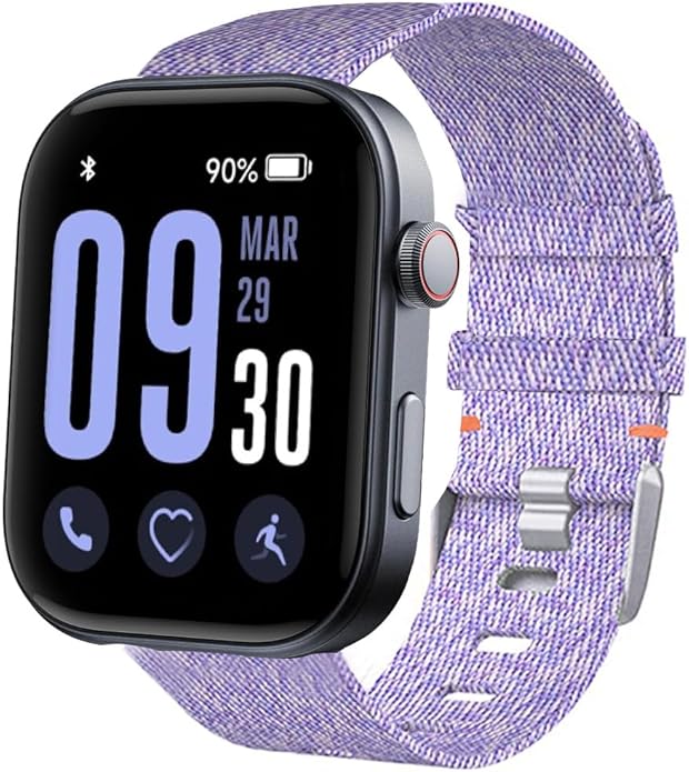 Lamshaw GTX12 Smart Watches Band, 22mm Breathable Nylon Woven Fabric Replacement Accessory Strap Compatible for Fitpolo GTX12, ENOMIR GTX12, Tensky GTX12, uaue T60, QXQ T60, QCOQ T60 Smart Watches