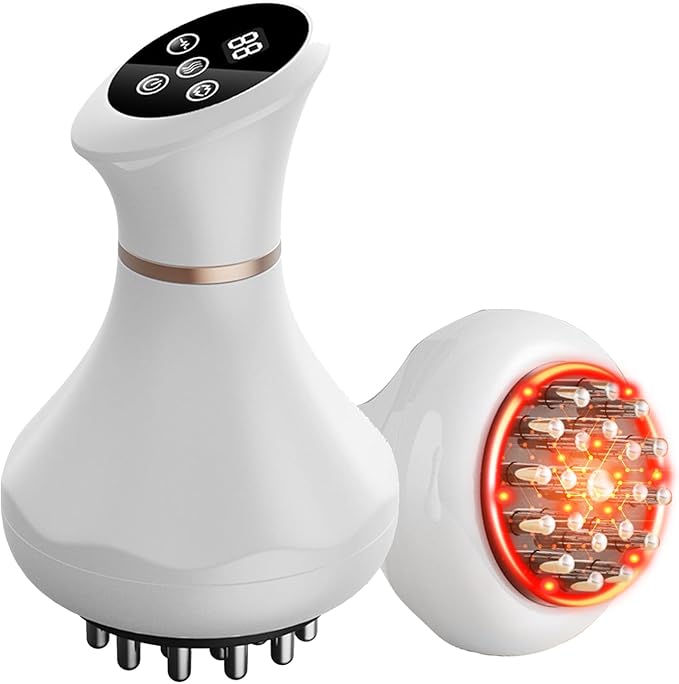 Handheld Electric Lymphatic Drainage Massager: Body Sculpting Machine and Anti Cellulite Massage Tool for Cellulite & Stretch Marks with Microcurrent Red Light Heat & Vibration