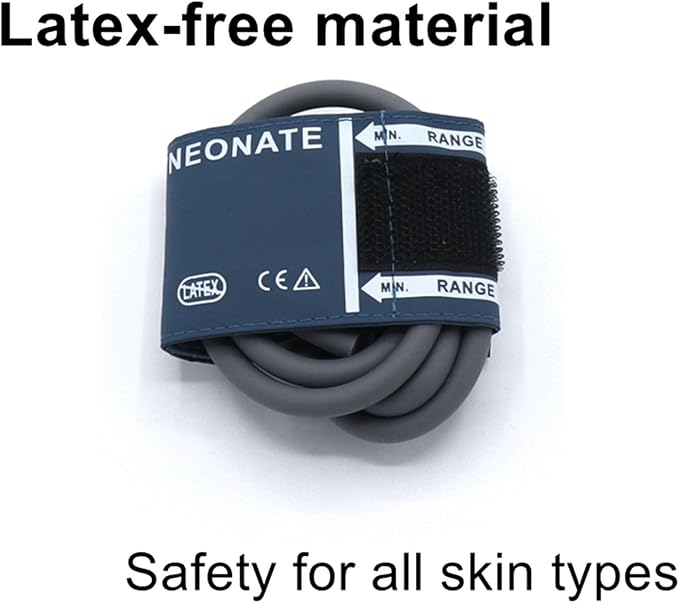 Universal NIBP Cuff with BP12 Connector for Neonate, 6-11 cm Reusable Dual Tube PU Replacement BP Cuff with Inner Airbag for Blood Pressure Monitor Machine