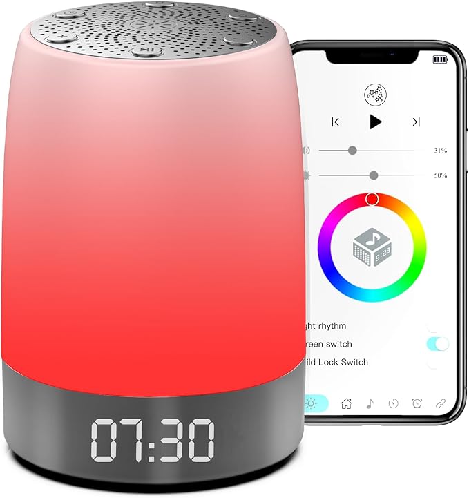 Red Light Therapy Sleep- 5 Level Red Night Light (620-690nm) for Melatonin Support, Smart APP with Sleep Sounds for Deep Relaxation, Bedroom Sleep Light for Adults Kids