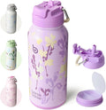 BOTTLE BOTTLE 32oz Insulated Water Bottle Stainless Steel Sport Water Bottle with Straw Dual-use Lid Design for Gym with Pill Box