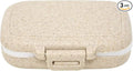 Honbay Vitamin Organizer Box Portable Travel Pill Case Healthy Eco-Friendly Wheat Straw Small Pill Box (Primary Color)