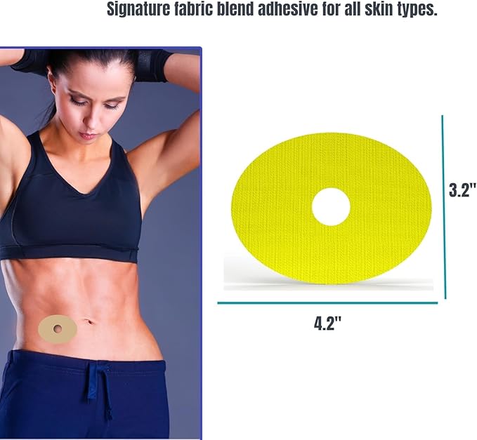 GrifGrips Oval CGM Adhesive Patches — CGM Covers Sensor Patch Overpatch Compatible for Libre 2/3, Guardian 4, Enlite Sensor - Original Adhesive Pack of 15 - Yellow