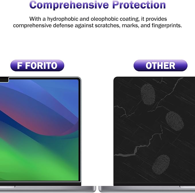F FORITO 2-Pack Anti Blue Light Matte Screen Protector Compatible with MacBook Air 13.6/13 inch (2026-2022, M5, M4, M3, M2), Eye Protection Blue Light Blocking & Anti Glare Laptop Screen Protector