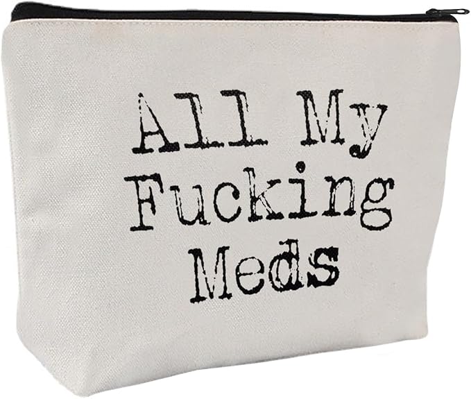 Medication Bag Travel Pill Organiser | Compact Cosmetic First Aid Kit, Perfect Health Gift, Small Cotton Pouch For Meds (Style A)