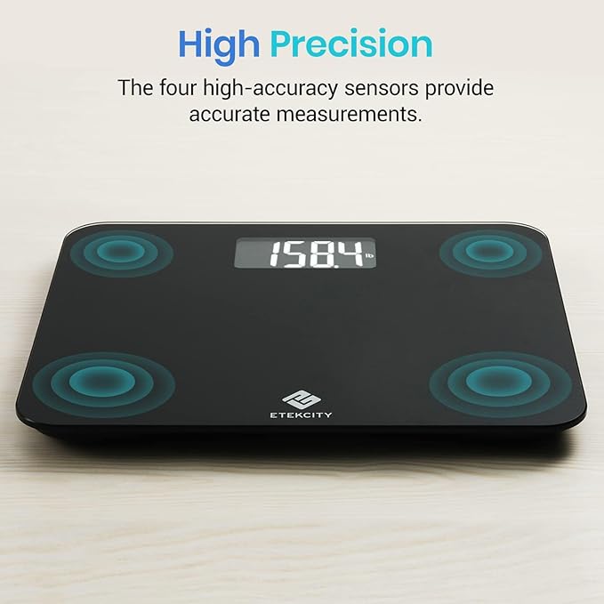 Etekcity Scale for Body Weight, Bathroom Digital Weighing Machine for People, Extra Wide Platform and High Capacity, Accurate and Safe, Large Number and Easy-to-Read on Backlit LCD Display, 440 lb