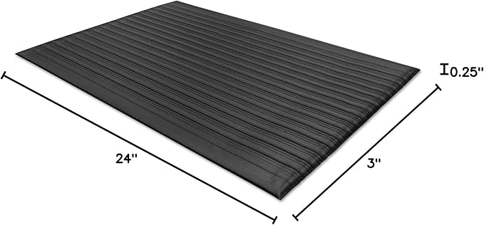 Guardian Air Step Anti-Fatigue Floor Mat, Vinyl, 2'x3', Black, Reduces fatigue and discomfort, Can be easily cut to fit any space