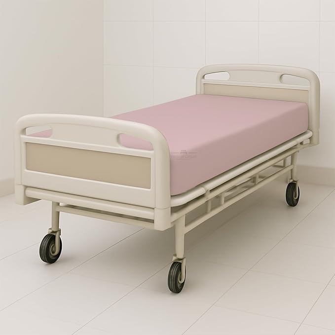 6 Pack Fitted Hospital Bed Sheets - Soft Microfiber Hospital Fitted Sheet - Hospital Bed Fitted Sheets (Blush, 36" x 84" x 12")