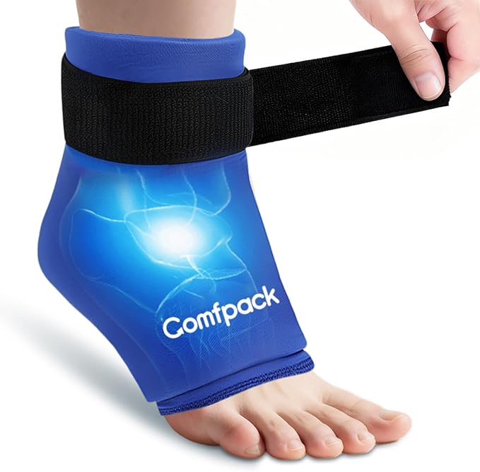 Ankle Ice Pack Wrap for Plantar Fasciitis, Swelling,Reusable Ankle Brace Ice Pack, Flexible Hot Cold Therapy Ice Sock for Achilles Tendonitis, Sprain, Surgery, Heel Pain