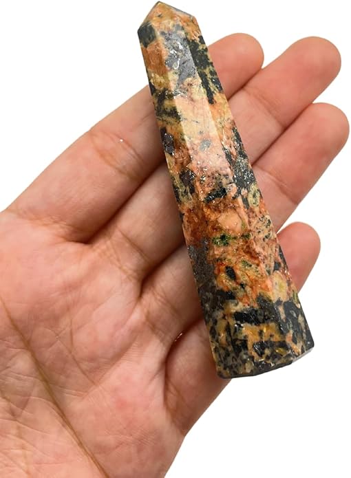 WholesaleGemShop 3 Inch Gemstones Obelisk Tower Jumbo Facet Aura Rock Crystal Natural Polished Earth Wand Spirit
