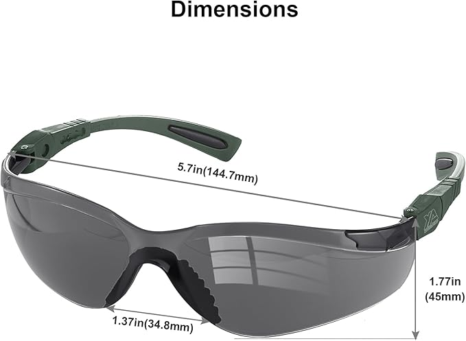 xaegistac Shooting Glasses Anti-fog Shooting Range Eye Protection, Adjustable Safety Glasses with Zipper Hard Case