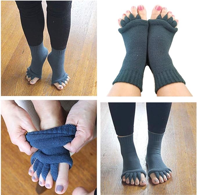 Toe Separator Yoga Gym Sports Massage Foot Alignment Socks 2 Pairs