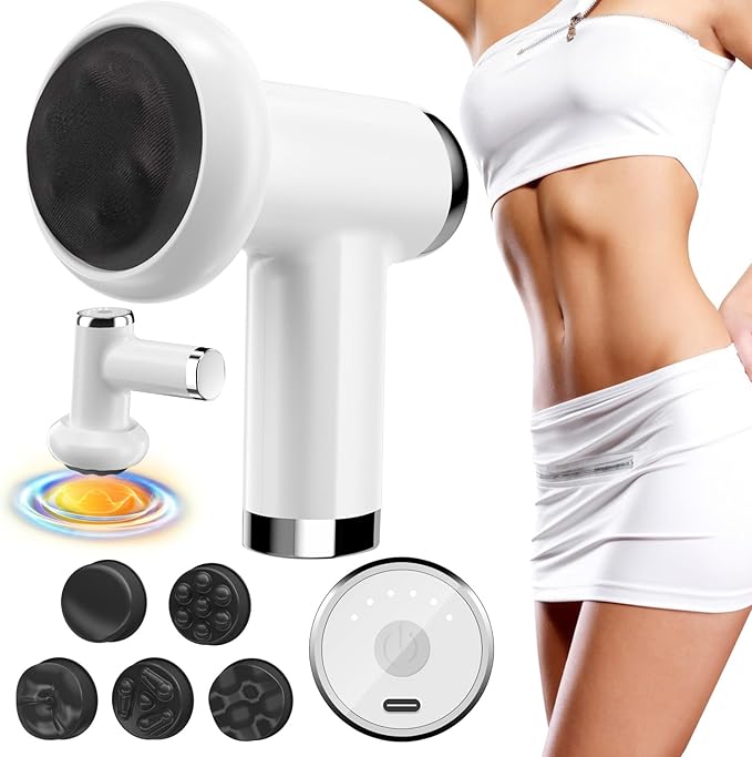 Anti Cellulite Massage Tool, Body Sculpting Machine for Women, Lymphatic Drainage Device with Lipo Roller, Handheld Home Use for Belly Fat, Stomach, Thighs & Buttocks Sculpting (White)