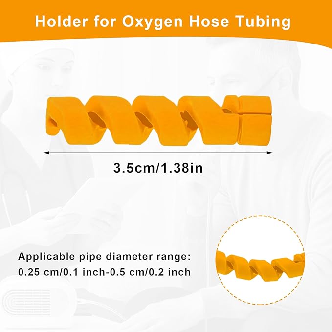 10 Pack Oxygen Tube Support Crimp Straightener for Portable Oxygen Concentrator, Oxygen Tubing Support for Oxygen Tank Oxygen Hose Nasal Cannula Oxygen Accessories (Yellow)