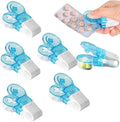 Portable Pill Taker,2025 New Portable Pocket Pill Box Dispenser,Storage Box Medication Dispenser Easy to Take Out Pills from Package for Elderly,Individuals with Weak Senior Arthritis Hand (5PCS)