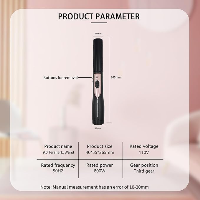 9.0 Terahertz Wand Electric THZ Therapy Blower Portable Quantum Wellness and Body Massage Instrument Water Enhancement with Terahertz Frequency for Women and Men
