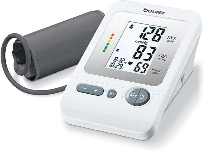 Beurer BM26 Upper Arm Blood Pressure Monitor, Large Cuff, 4 Users, Automatic & Digital, Large Display, Irreg. Heartbeat Detector, Cuff Circ. 8.7”-16.5”, Home Use BP Machine Kit, Highly accurate