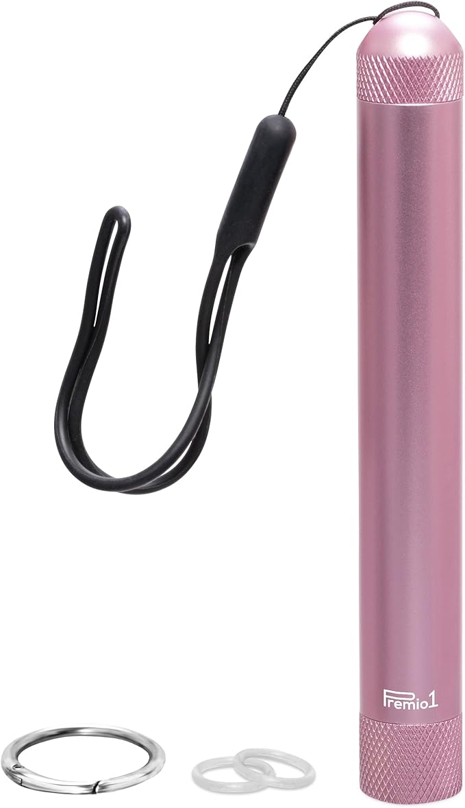 King Size 6” Storage Tube, Odor Locking Smell Proof, Waterproof Container, Medication Pills Supplements etc… Holds up to 134mm Length, Outdoor EDC Metal Travel Holder - Rose Gold