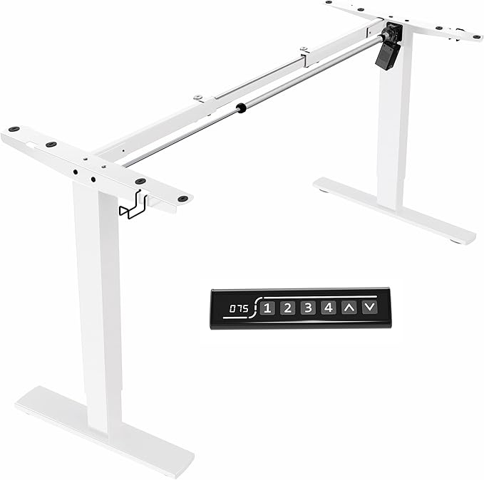 VIVO Electric Stand Up Desk Frame Workstation, Frame Only with 220 lbs Capacity, Brushless Motor Standing Height Adjustable Legs with Memory Controller, White, DESK-V100EWY