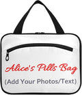Naanle Custom Pill Organizer Bag with Name Photo Travel Pill Bottle Medicine Organizer Home Storage Medication Bag for Vitamin Supplements, Personalized First Aid Bag for Car Camping
