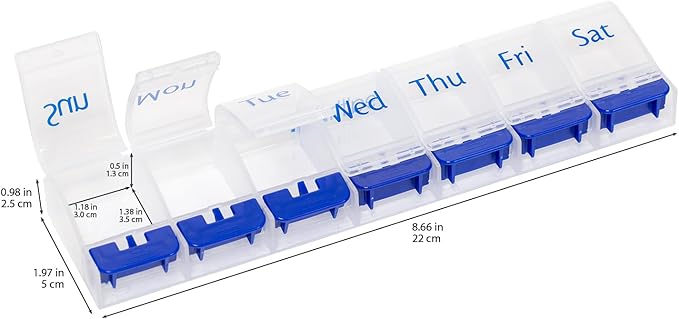 HealthA2Z® Pill Box | Easy to Open | Pill Case 7 Days | Medicine Organizer for OTC Medicine & Supplement
