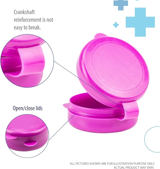 Deke Home - Pill Container Small, Round Pill Organizer, 3 Pack Single Pill Case for Medicine, Daily Mini Pill Box for Purse or Pocket, Light Storage for Travel, BPA Free (3 Colors)